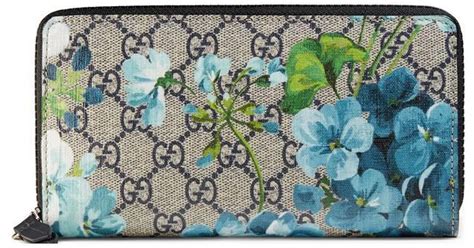 gucci blue blooms wallet|Gucci signature zip around wallet.